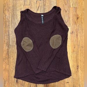 Design Lab Burgundy Knit sweater with Elbow Patches
